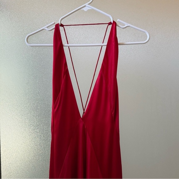 MICHAEL LO SORDO Alexandra Silk Maxi Dress Red Sz 4 US - Picture 4 of 7